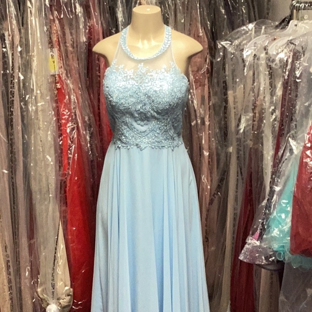 Long Baby blue dress